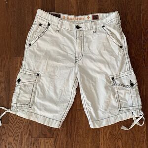Rock Revival Men’s Classic Fit Cargo Shorts Embroidered 38 12” Y2K